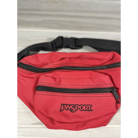 Jansport Bags Vintage Jansport Waist Bag Red Double Pocket Fanny Pack 9s Made In Usa Poshmark